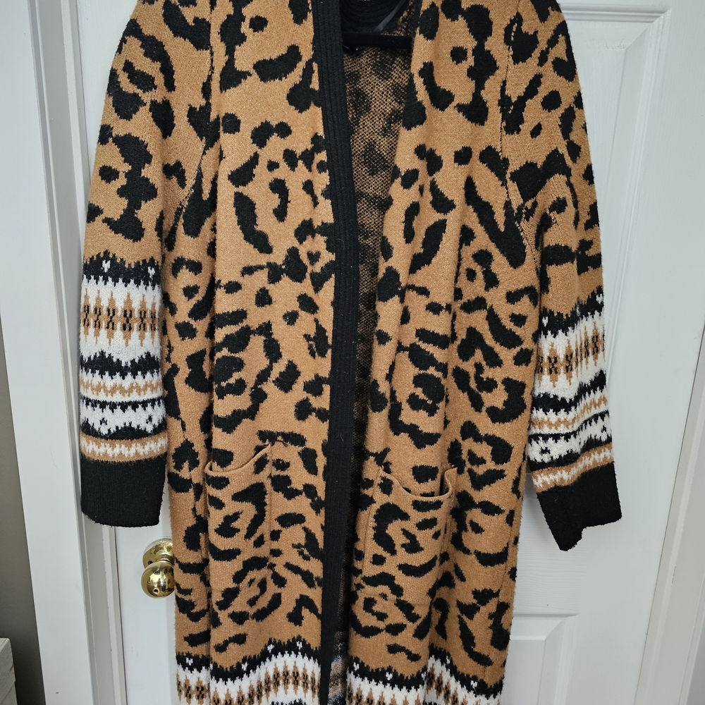 Torrid Black and Brown Knit Cardigan